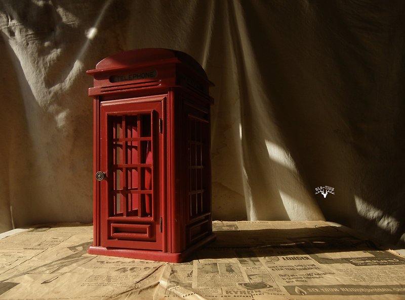 [OLD-TIME] Early London telephone booth style wine phone (red) - Items for Display - Other Materials 