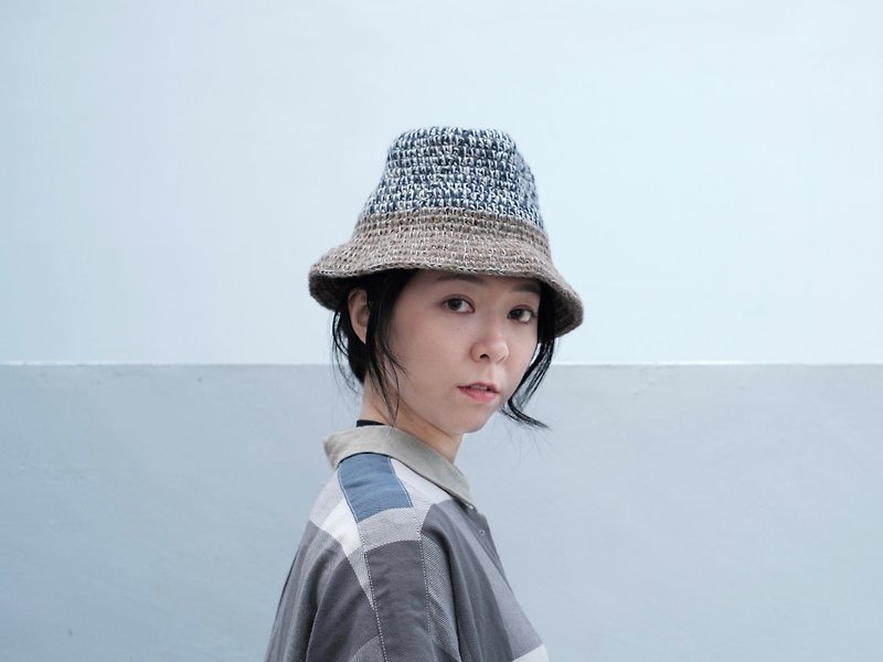 Intertidal zone—two-color stitching fisherman hat - หมวก - ขนแกะ 