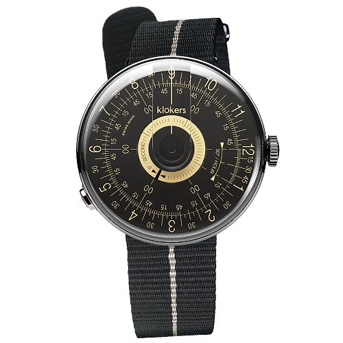 klokers 庫克錶 KLOK-08-D3 黑軸+尼龍單圈錶帶 加碼贈送原廠手環
