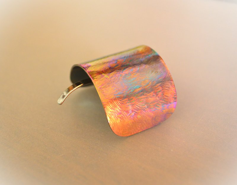 Titanium Hair Cuff・チタンヘアカフ・ポニーフック・グラデーショングラス・40mm・C - 髮夾/髮圈 - 其他金屬 多色