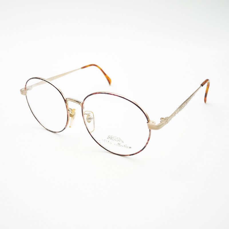Window stripping glasses / Japan K gold carved glasses frame no.A06 vintage - Glasses & Frames - Precious Metals Gold