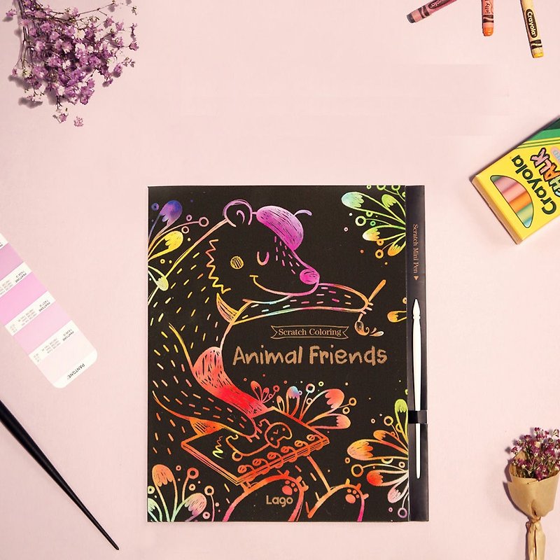LAGO fairy tale series - color hand-painted picture book - animal friend, LGO31066 - งานไม้/ไม้ไผ่/ตัดกระดาษ - กระดาษ หลากหลายสี