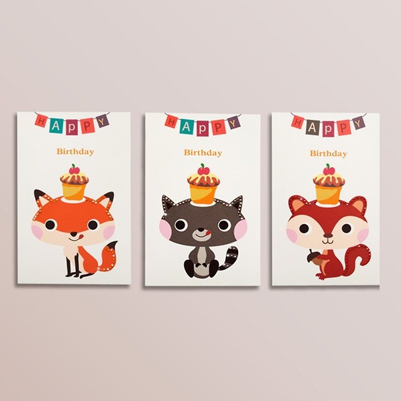 【GFSD】Rhinestone Boutique-Handmade Animal Birthday Card - การ์ด/โปสการ์ด - กระดาษ 