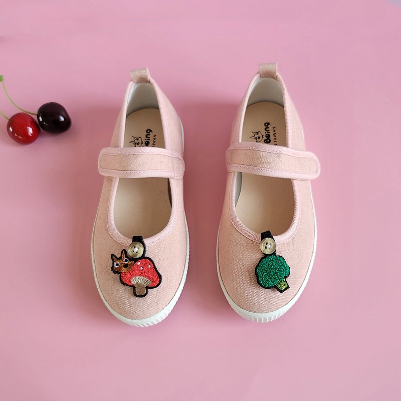 Buckled Vegetable Baby Shoes-Nude Pink Children's Shoes Little Red Riding Hood and Big Wild Wolf - Kids' Shoes - Cotton & Hemp Pink