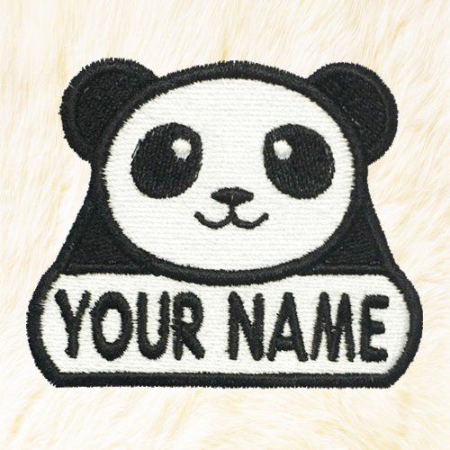 24PlanetsStudio Panda Personalized Iron on Patch Your Name Your Text Buy 3 Get 1 Free