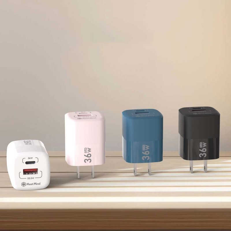 Meet Mind 36W GaN 氮化鎵 PD充電器 USB-A+USB-C - 手機配件 - 其他材質 多色