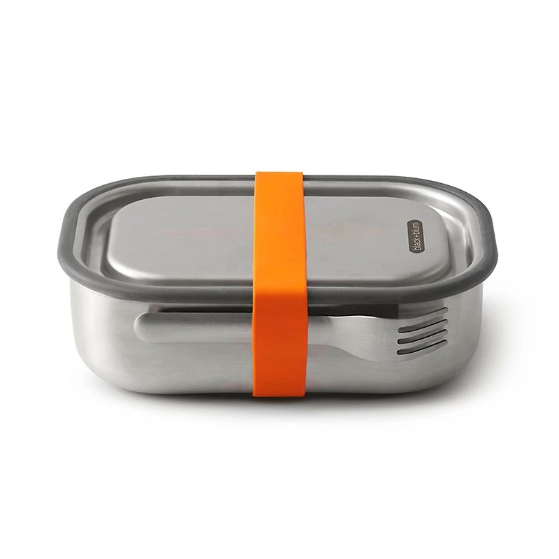 British BLACK+BLUM Stainless Steel perfect lunch box 1000ml with cutlery passion orange - Lunch Boxes - Stainless Steel Orange