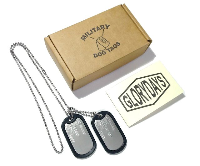 Classic Military Dog Tag Necklace - Custom Colors - Embossed