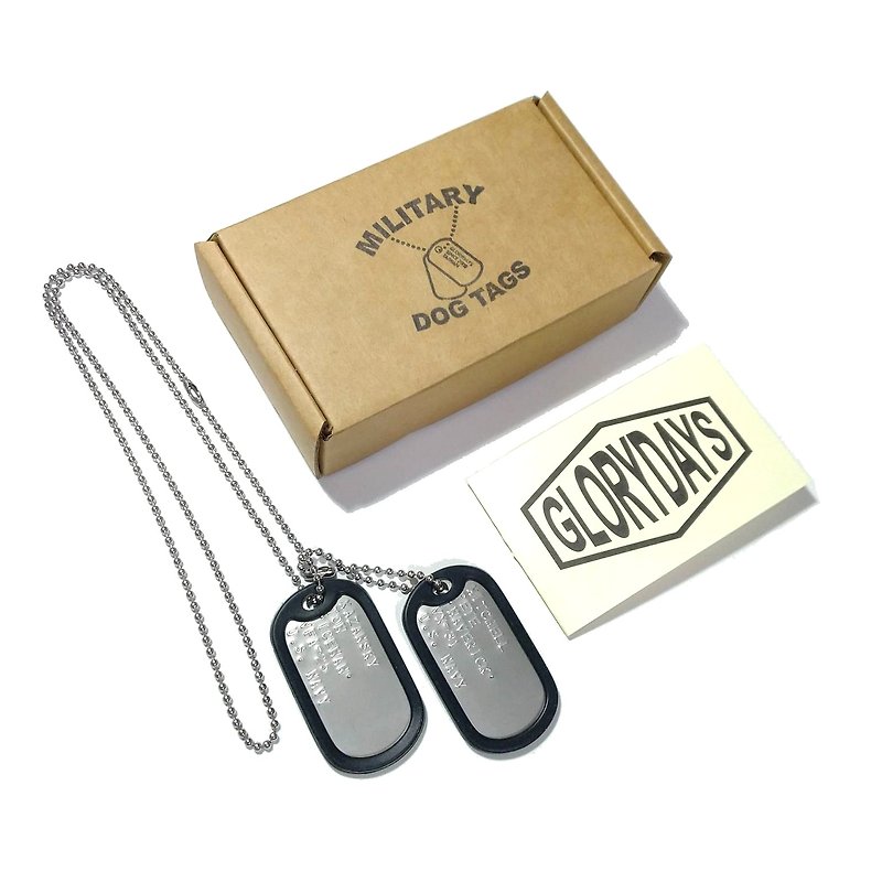 U.S. Army DogTag military status plate necklace/can be customized with English words - สร้อยคอ - สแตนเลส สีเงิน