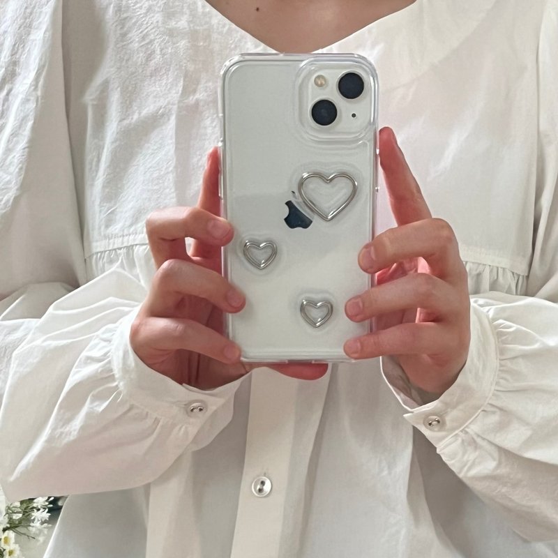 triple heart phone case - 手機殼/手機套 - 其他材質 
