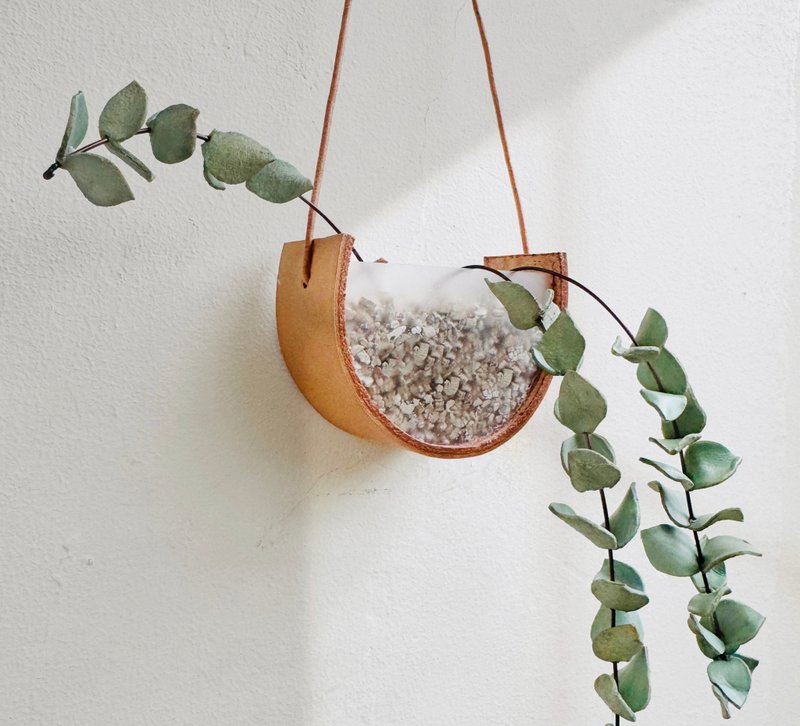 Blue Ice Eucalyptus Leather Charm - Wall Décor - Genuine Leather 