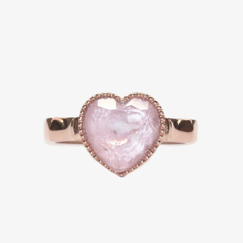 Memorial K Gold Ring - Basic Design 1 (Heart) - General Rings - Glass Pink