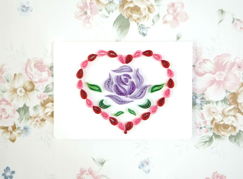 Hand made decorative cards-i love you everyday-Rose - Cards & Postcards - Paper Purple
