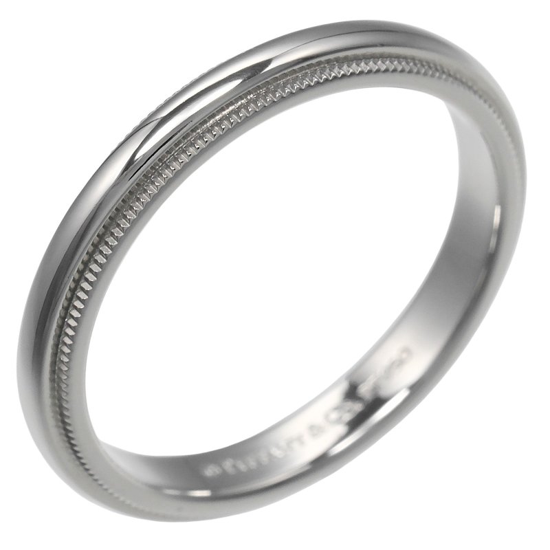 【日本直送】ティファニー TIFFANY&Co. リング トゥギャザー ミルグレイン バンド 16号 Pt950プラチナ 約5.85g 指輪 3mm【中古】 - 戒指 - 貴金屬 銀色