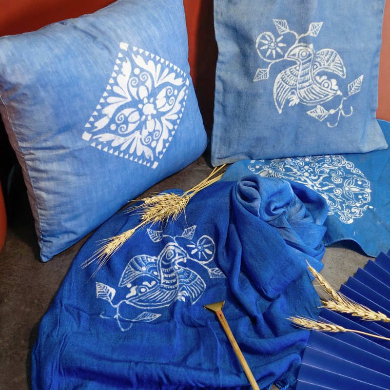 蠟染藍染DIY材料工具包自帶圖案零基礎可描圖 - 編織/刺繡/羊毛氈/縫紉 - 絲．絹 