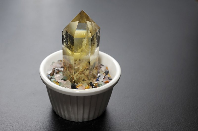 イエローカラム鉱石、宝石、水晶、水晶鉱山、装飾品01 - 置物 - 宝石 