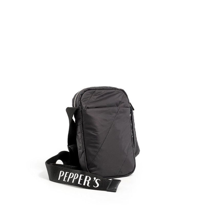 LIGHT soft light travel zipper bag-simple black - Messenger Bags & Sling Bags - Nylon Black