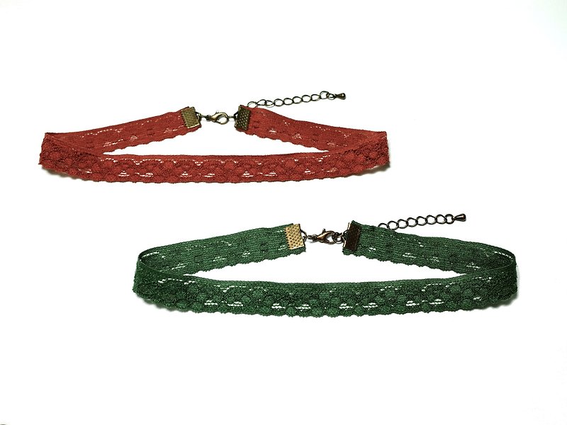 W&Y Atelier - Lace Choker , Necklace (2 colors) - Necklaces - Other Materials Green