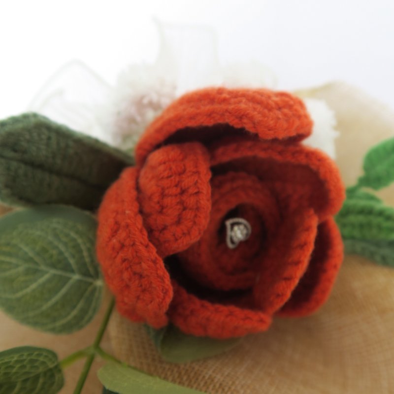 鈎織鬱金香戒指花盒 - 盆栽/植栽 - 棉．麻 橘色