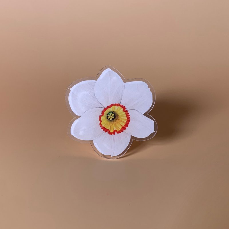 flower griptok / phonegrip / popsockets - daffodil - 手機配件 - 塑膠 白色