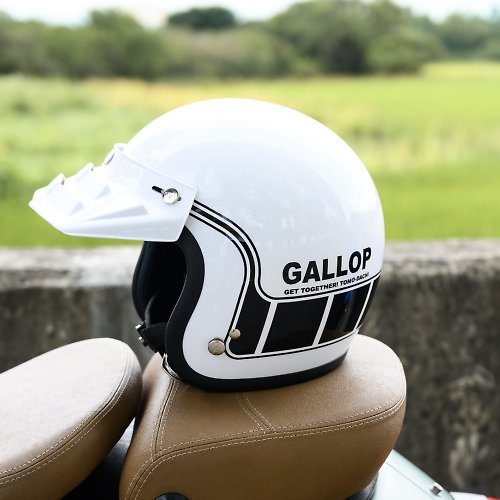 Gallop Kustom Kulture 台灣製造 半罩式安全帽 #4-白色 MACH/馬赫 復古設計款-共6色S~XL