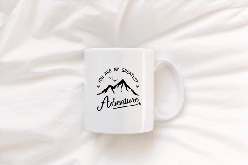 White cup (330ml) the biggest adventure - Mugs - Other Materials 
