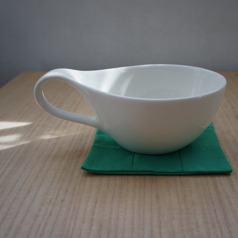 Handmade coaster "SQUARE 四角" green・big - 杯墊 - 棉．麻 綠色