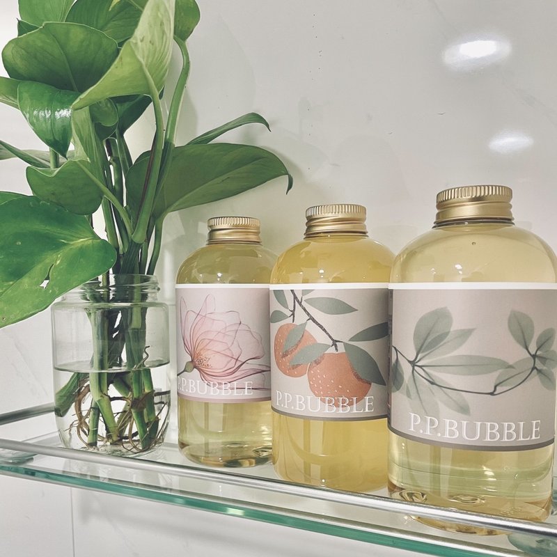 【PP Bubble】The top liquid soap plant extract shower gel has passed SGS certification and has no artificial additions. - ครีมอาบน้ำ - วัสดุอื่นๆ สีส้ม