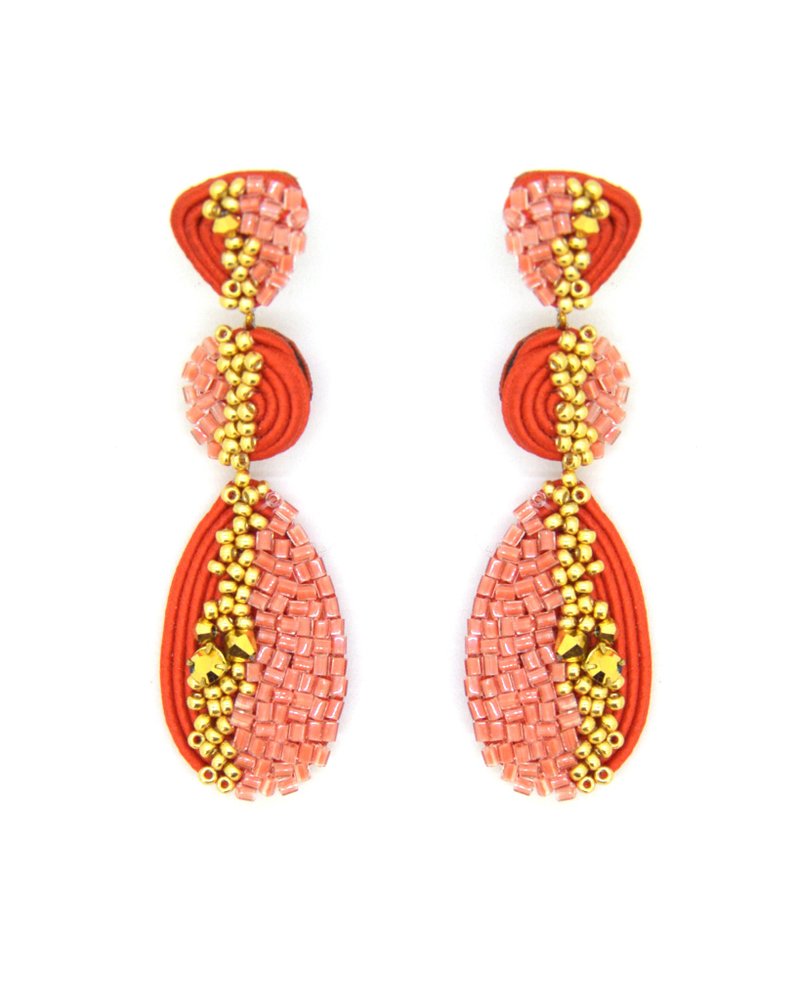 Fiolent earrings in orange colour - 耳環/耳夾/耳骨夾 - 其他材質 橘色