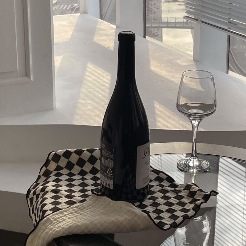 CHECKERBOARD KITCHEN CLOTH - 其他 - 棉．麻 黑色