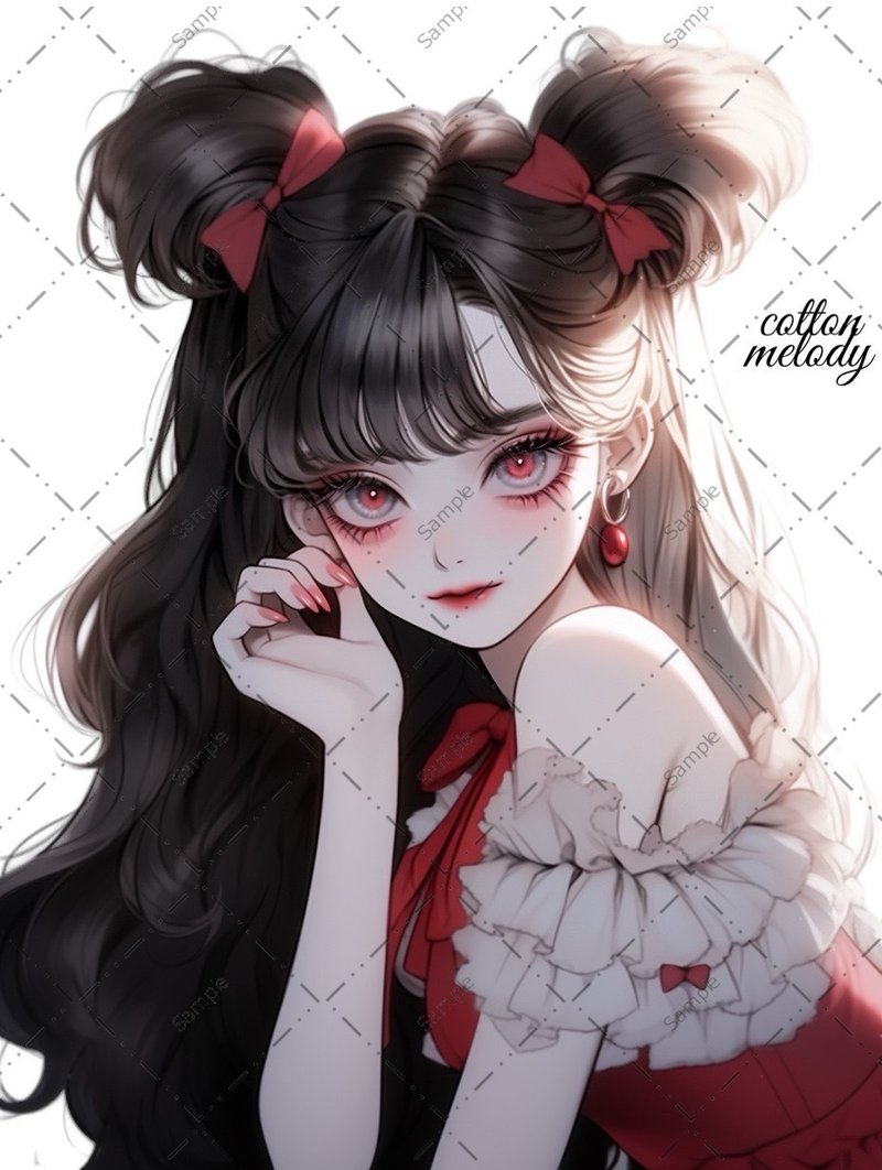 original sticker no.338 人物ステッカー オリジナルステッカー 人物ステッカー 女の子ステッカー オリジナル人物ステッカー - 貼紙 - 紙 