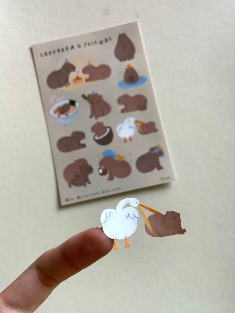 Postcard Sticker : Capybara - 卡片/明信片 - 紙 