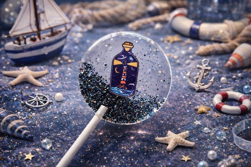 Designer Lollipop – Starry Drift Bottle - ขนมคบเคี้ยว - อาหารสด สีดำ