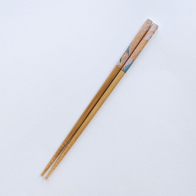 Fern Pattern Bamboo Chopsticks-Cibotium taiwanense - ตะเกียบ - ไม้ไผ่ สีเหลือง