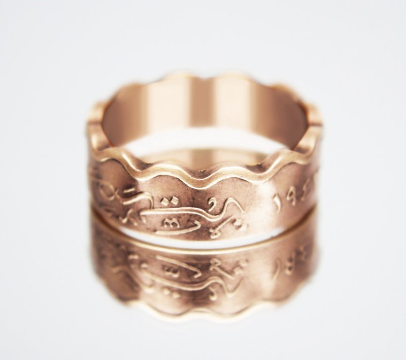 Egypt Coin Ring 10 millim 1943 coin rings for men coin rings for women - 戒指 - 其他金屬 