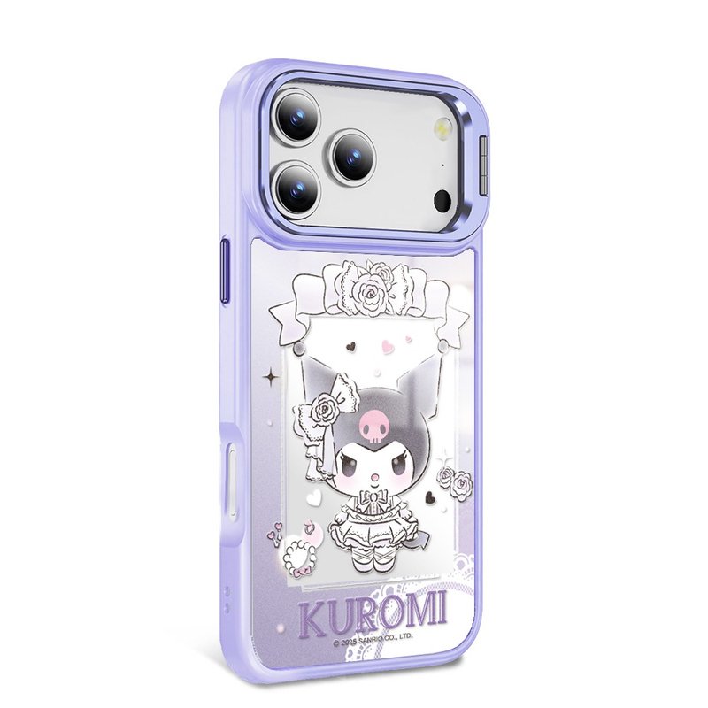 iPhone全系列 軍規合金框隱形立架鏡面磁吸殼-蕾絲酷洛米C-紫框 - 手機殼/手機套 - 其他材質 多色