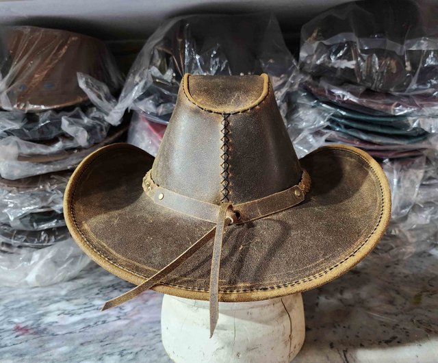 レザー カウボーイハット ウエスタン 本革 K8575 レザー カウボーイハット ウエスタン 本革 K8575 レザー