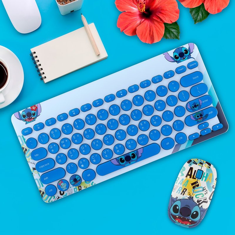 [子供の楽しい生活] スティッチシリーズ ワイヤレスマウス + キーボード (バリューセット) 元価格 1,689 元 - PCアクセサリー - その他の素材 ブルー