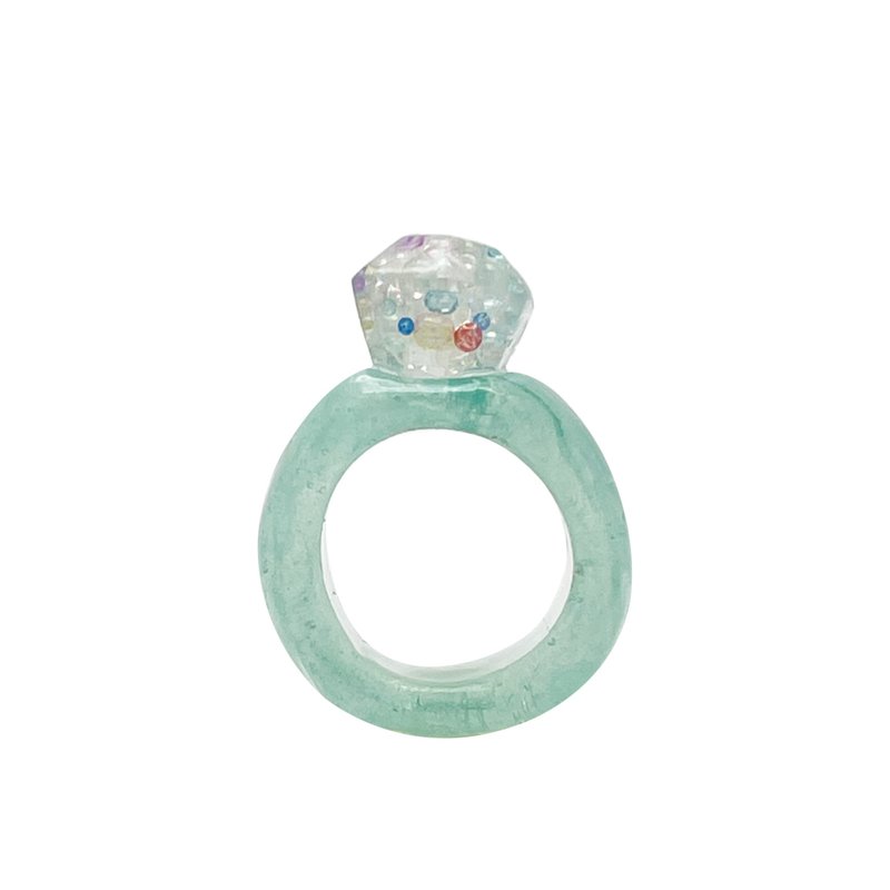 Gem Ring (blue) - แหวนทั่วไป - วัสดุอื่นๆ สีน้ำเงิน