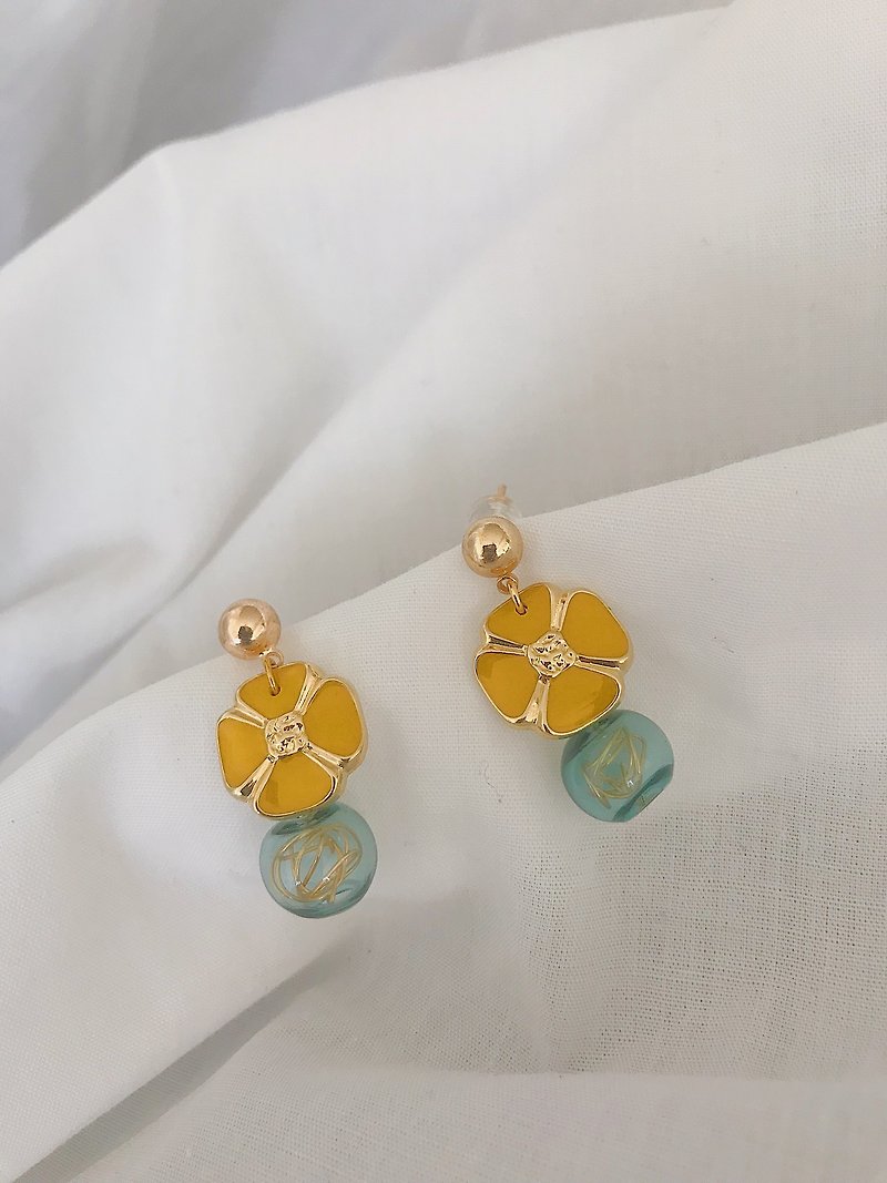 Spend time yellow - Earrings & Clip-ons - Plastic Orange