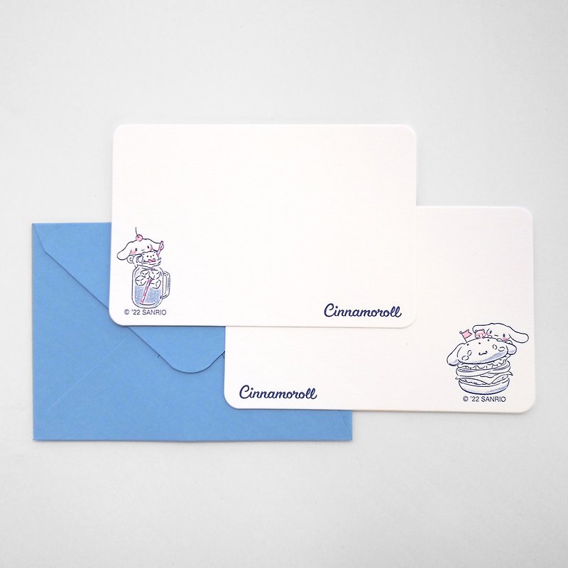 Sanrio letterpress mini card -  Cinnamoroll - set A - Cards & Postcards - Paper Blue
