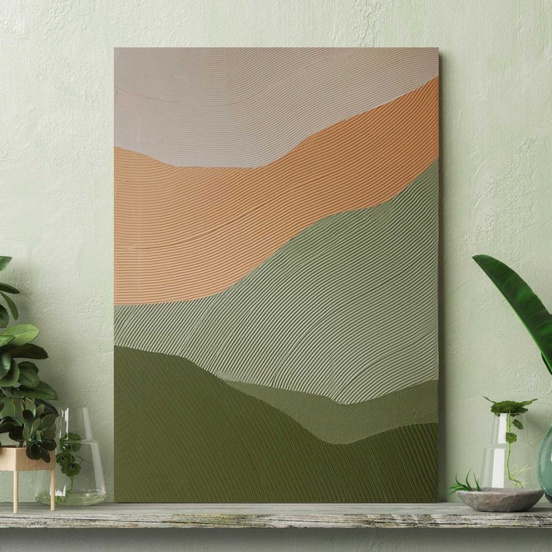 Green Textured Painting | Minimalist Wall Art | Green Textured Art | Field 2 - 壁貼/牆壁裝飾 - 棉．麻 綠色