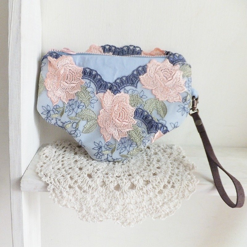 Lace clutch bag ,  clutch purse with wrist strap ,bags & purses, Women gift clutch - Clutch Bags - Cotton & Hemp 