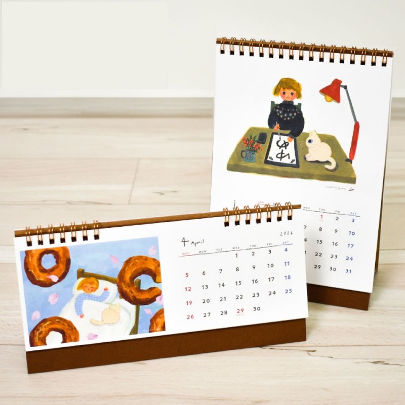 卓上カレンダー 2026年 日曜始まり イラストレーターさんデザイン リングタイプ - 日曆/月曆/年曆 - 紙 