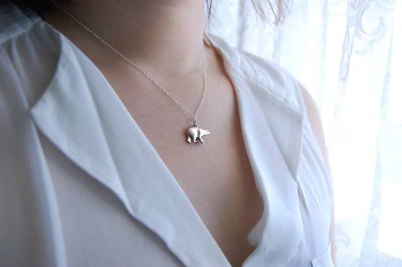 Polar bear (Silver necklace) - สร้อยคอ - เงินแท้ 