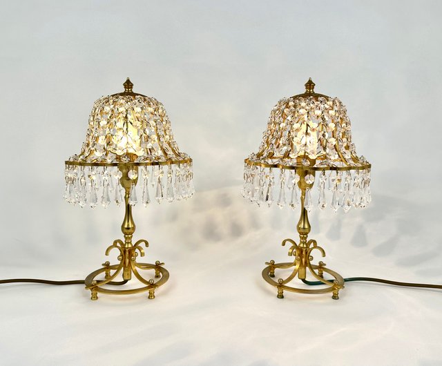 Unique Table Lamps With Lead Crystal Shades Set 2 France, 1960s - Shop  HappyDuckVintage Lighting - Pinkoi