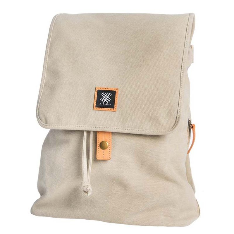Simple Design Cruise II Canvas Backpack - Beige - Backpacks - Cotton & Hemp Khaki