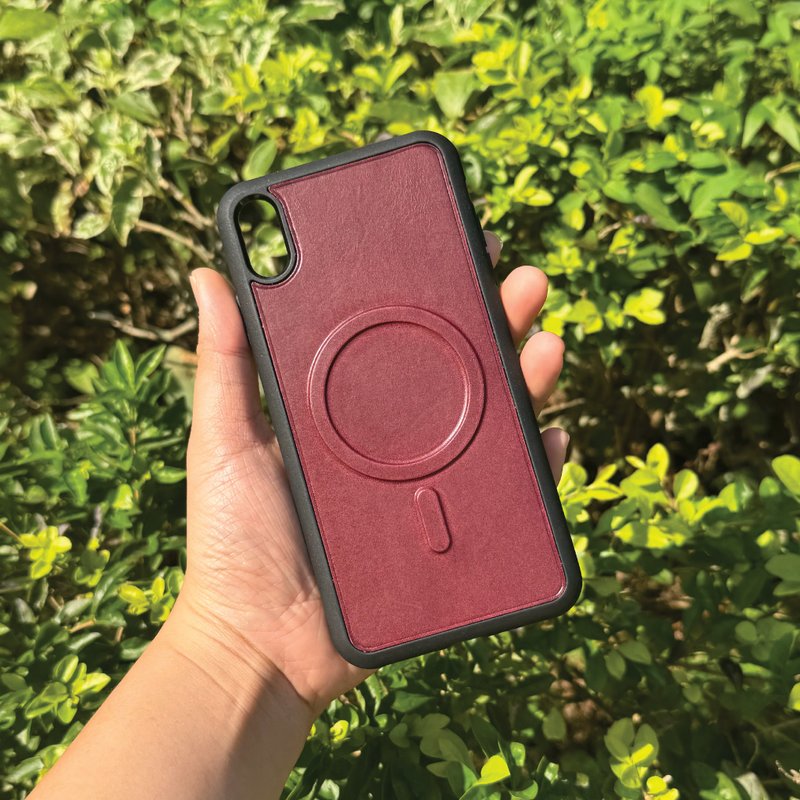 【iPhone磁吸手機殼】植鞣牛皮系列/支援Magsafe/多款型號 - 手機殼/手機套 - 真皮 多色