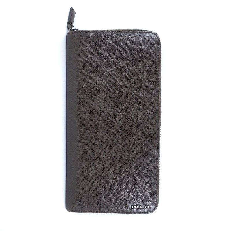 【日本直送】プラダ PRADA 長財布 ラウンドファスナー 2ML220 サフィアーノ CAFFE+NERO こげ茶 レディース【中古】 - 錢包/皮夾/長短夾 - 真皮 咖啡色