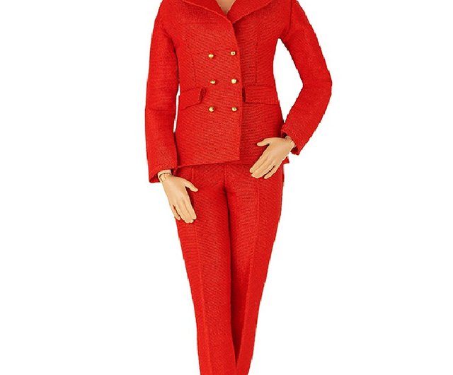 long red suit jacket